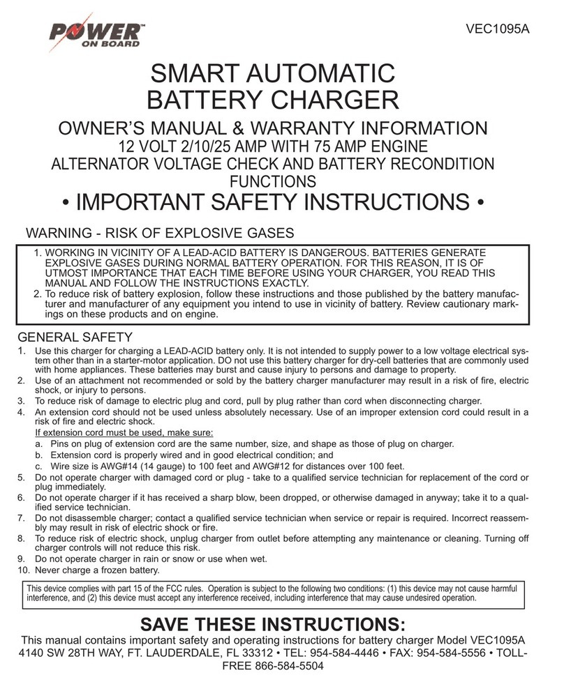 POWER ON BOARD VEC1095A Owner's manual & warranty information