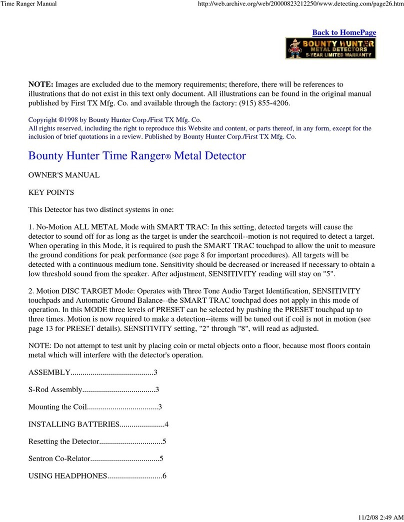 Bounty Hunter Time Ranger User manual