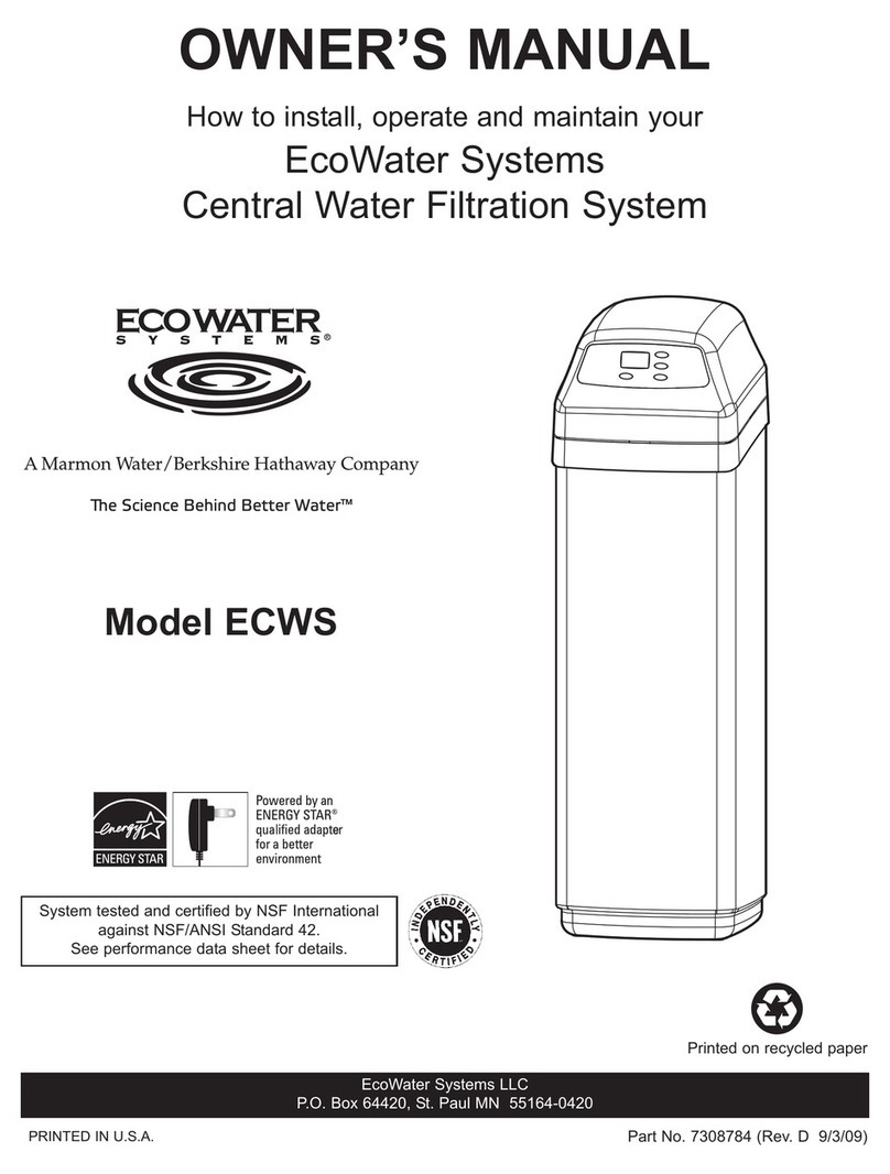 EcoWater ECWS owner's manual EcoWater ECWS owner's manual