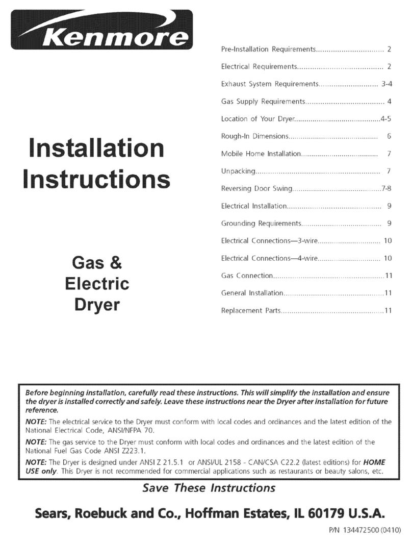 Kenmore 41794252500 User manual
