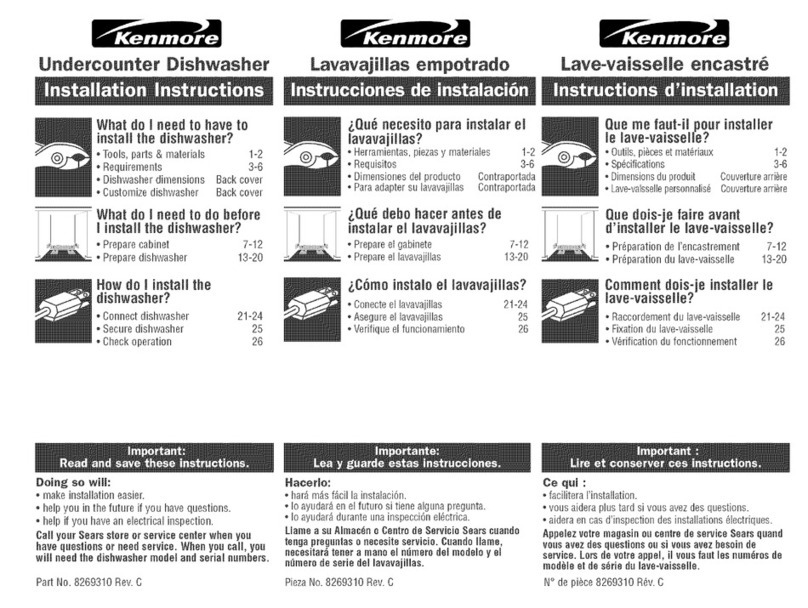 Kenmore 66515922000 installation instructions