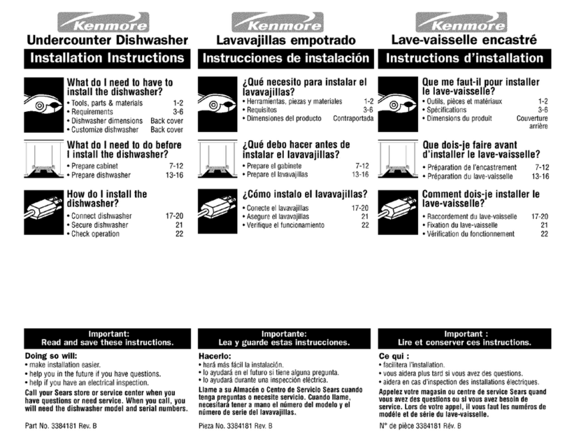 Kenmore 66515622000 installation instructions