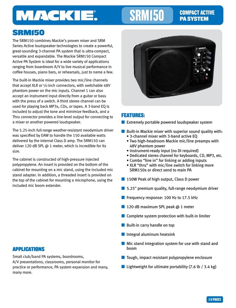 Mackie SRM 150 Compact Specifications