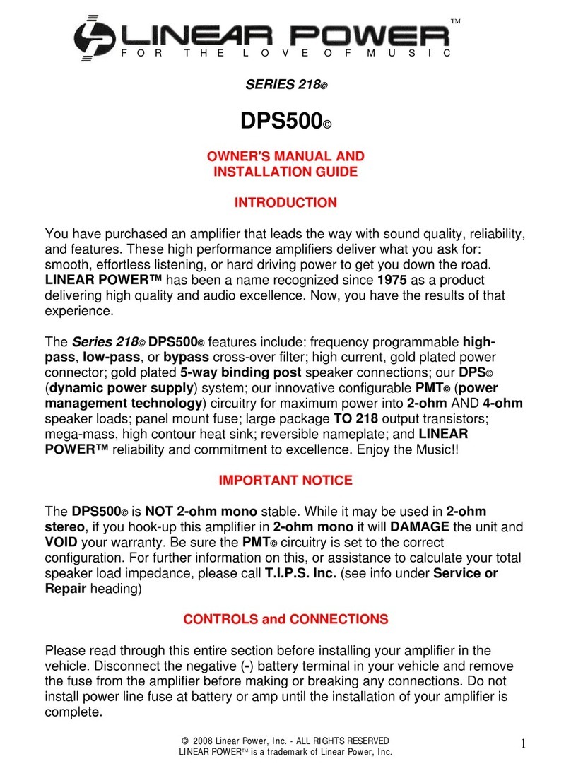 Linear Power DPS500 Programming manual