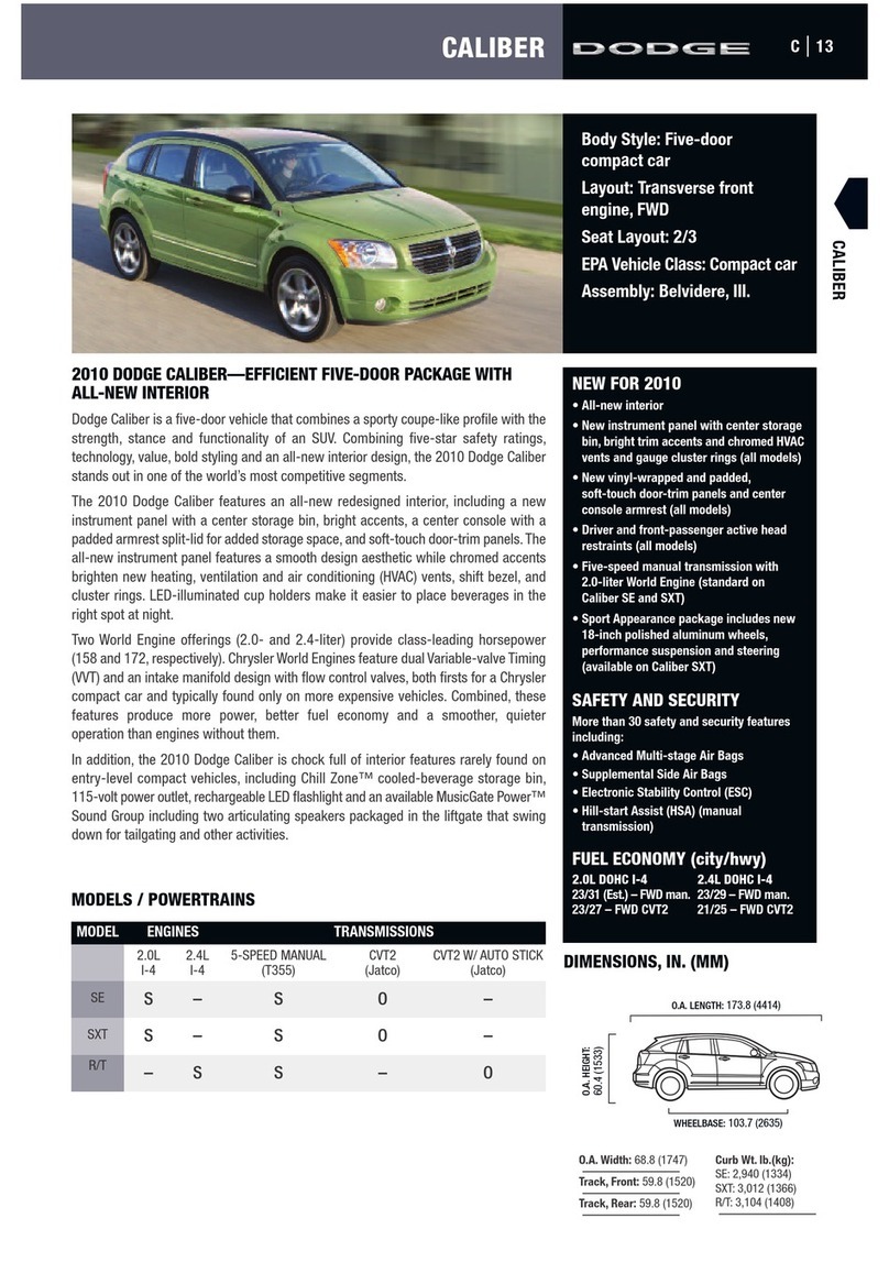 Dodge 2010 Caliber User manual