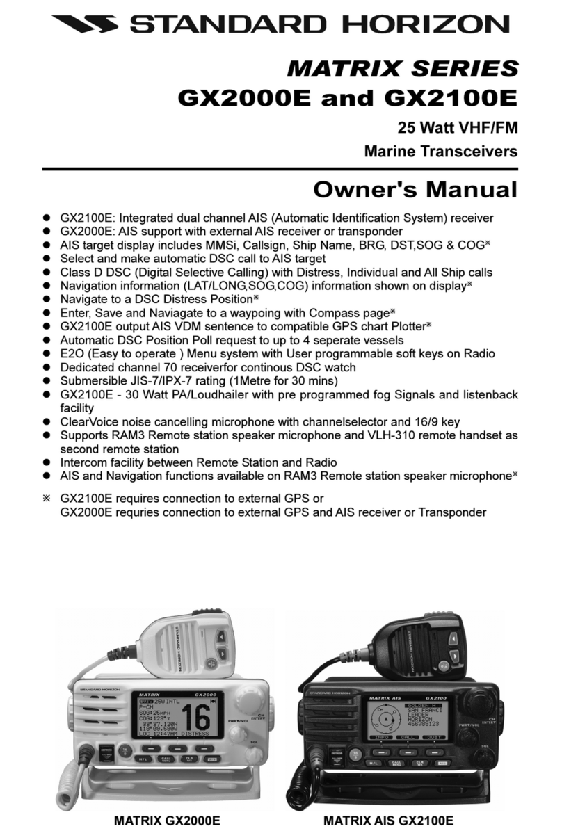 Standard Horizon GX2000E owner's manual