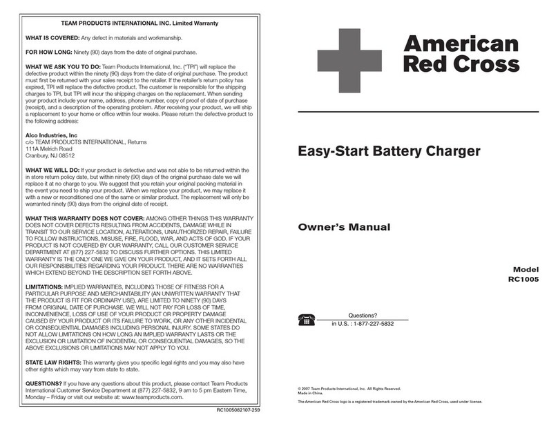American Red Cross RC1005 owner's manual