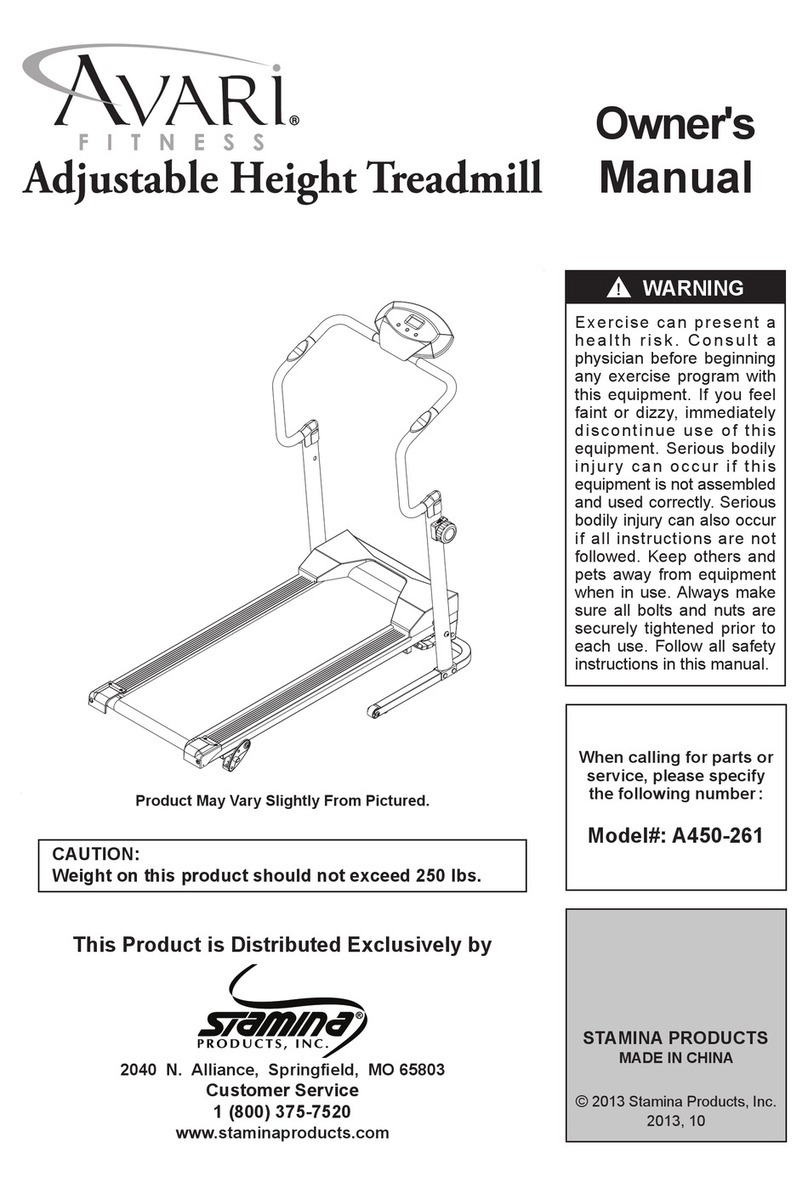Stamina Adjustable Height Treadmill User manual