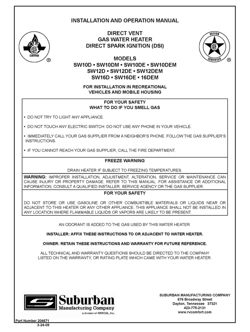 Suburban SW10D Installation and operation manual