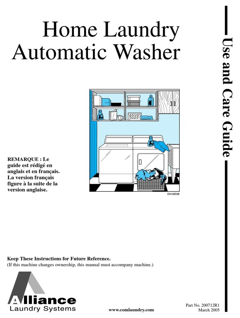 Alliance Laundry Systems Home Laundry Automatic Washer Use and care guide