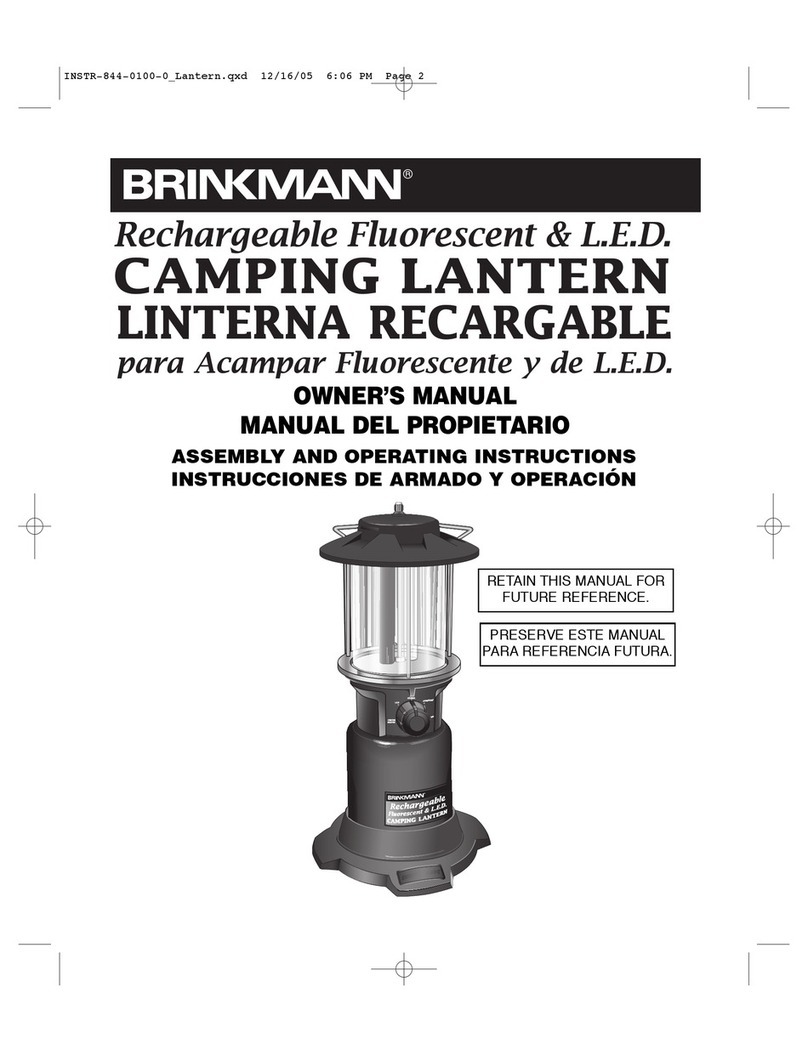 Brinkmann Camping lantern owner's manual Brinkmann Camping lantern owner's manual