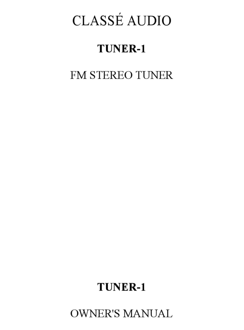 Classe Audio TUNER-1 User manual