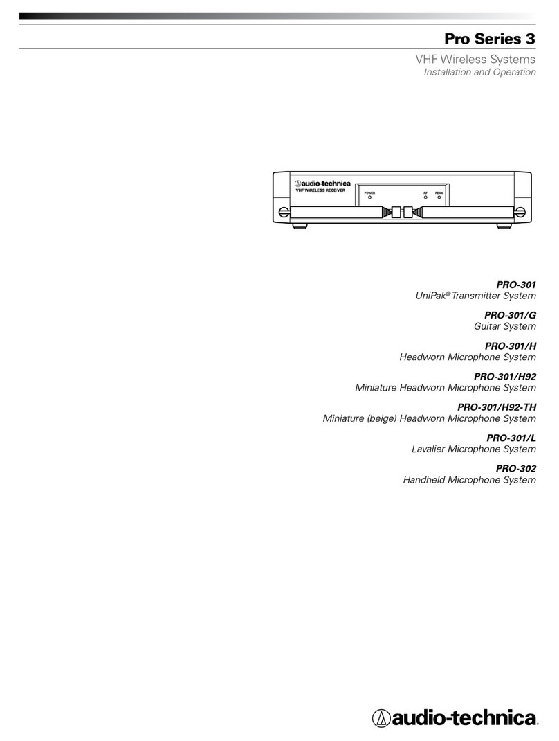 Audio Technica Pro Series 3 Installation and operation
