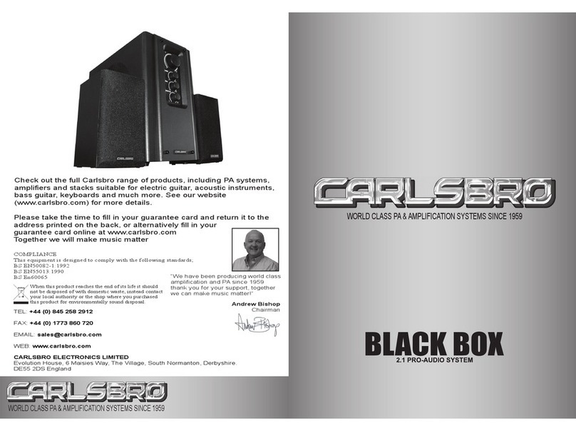 Carlsbro BLACK BOX Specifications