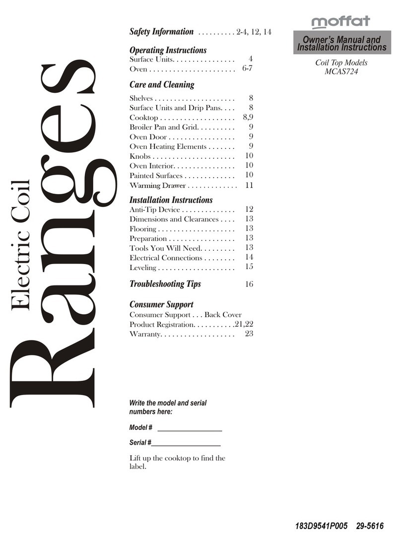 Moffat MCAS724 Operating instructions