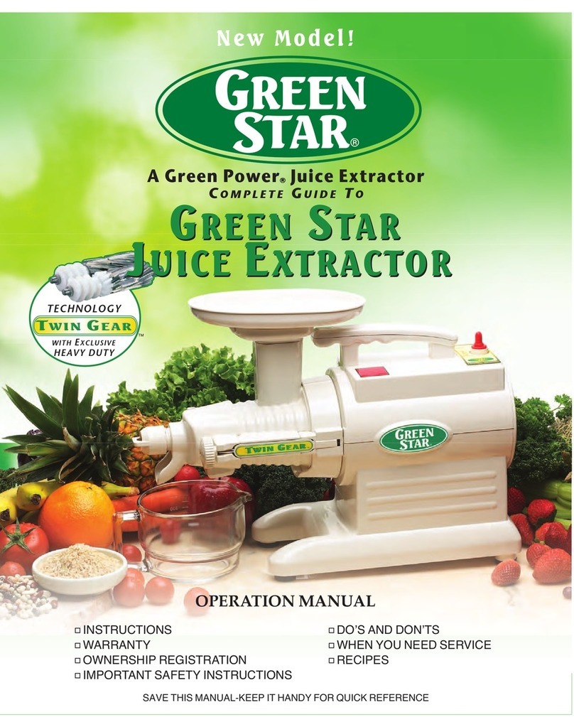 Green Star JUICE EXTRACTOR Operation manual