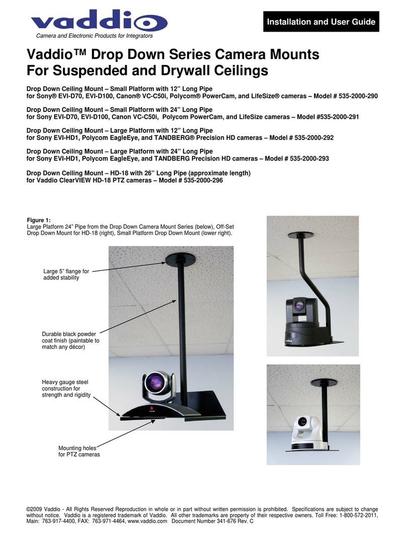 VADDIO Drop Down Series User manual