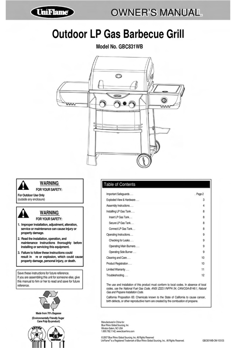 Uniflame GBC831WB owner's manual