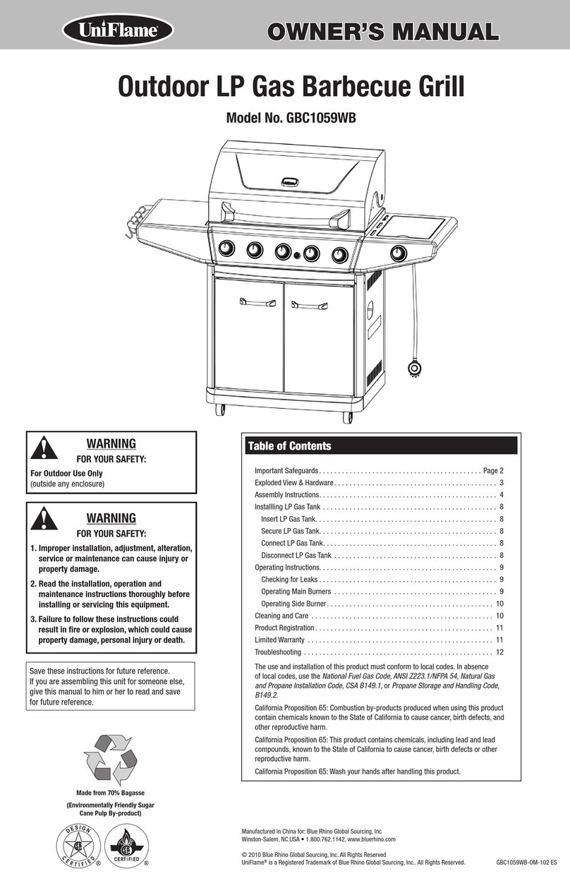 Uniflame GBC1059WB User manual