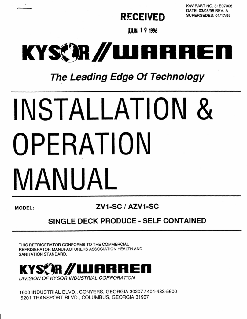 Kysor/Warren ZV1-SC Installation & operation manual
