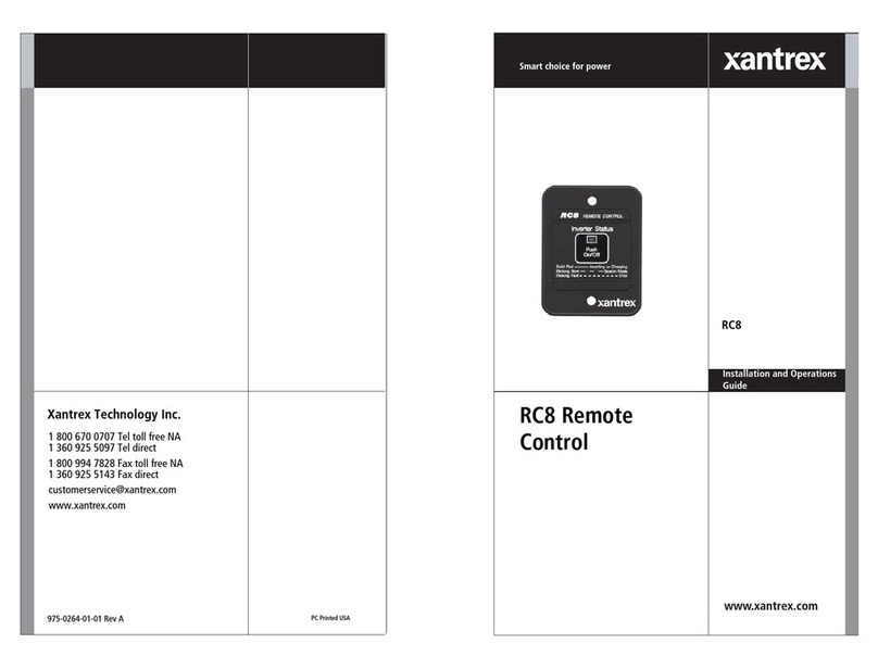 Xantrex RC8 Operating instructions