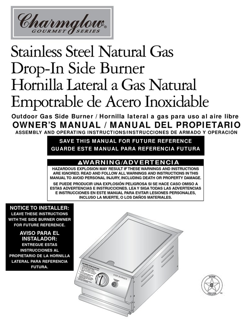 Charmglow Drop-In Side Burner owner's manual