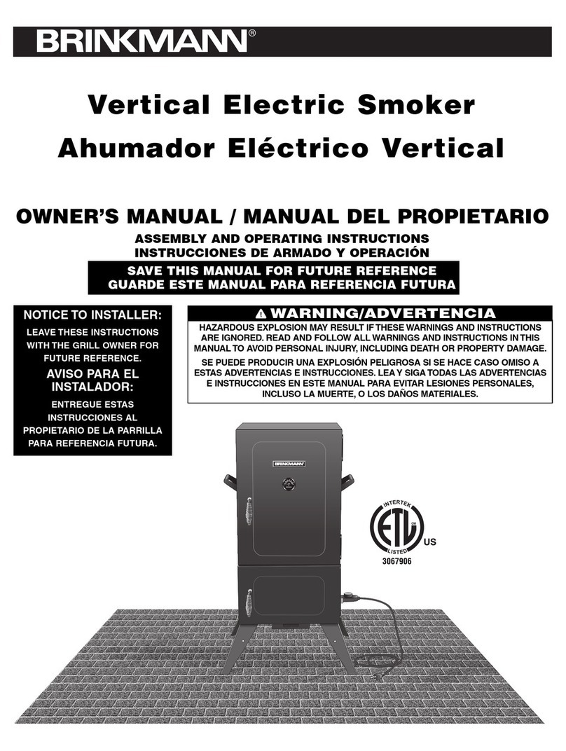 BRINKMAN Vertical Electric Smoker owner's manual