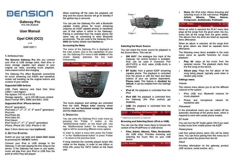 Dension OC2 User manual
