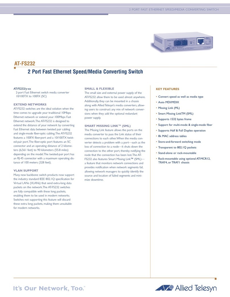 Allied Telesis AT-FS232 Series Specifications