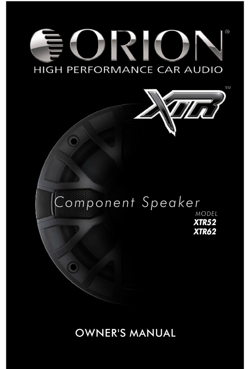 Orion Component Speaker XTR52 owner's manual