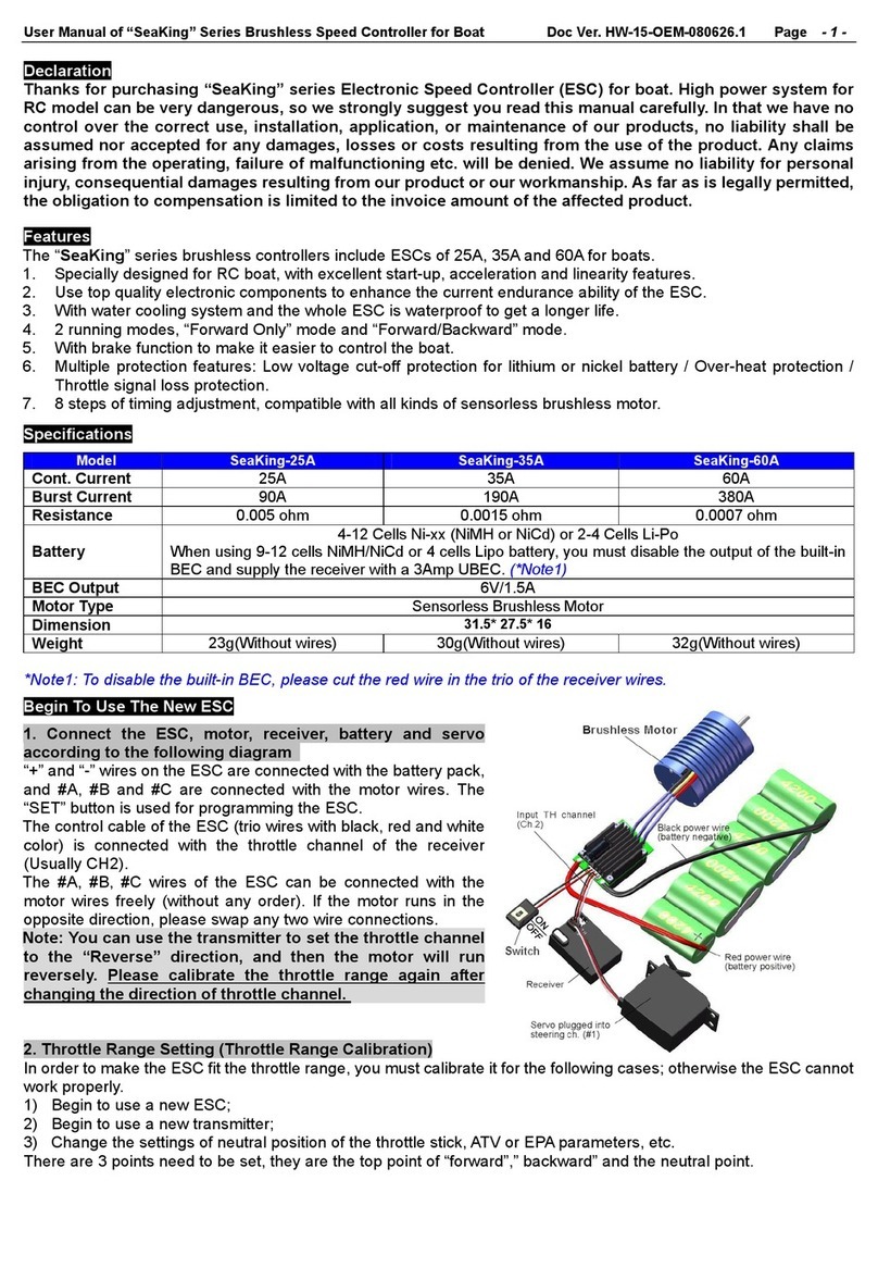 Hobbywing Technology SeaKing-25A user manual