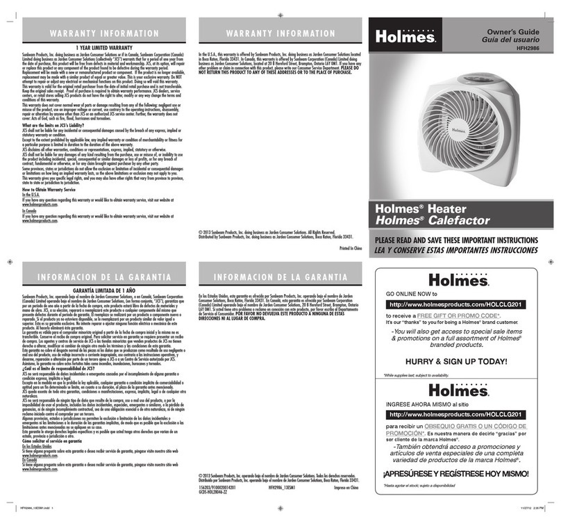 Holmes HFH2986 owner's guide