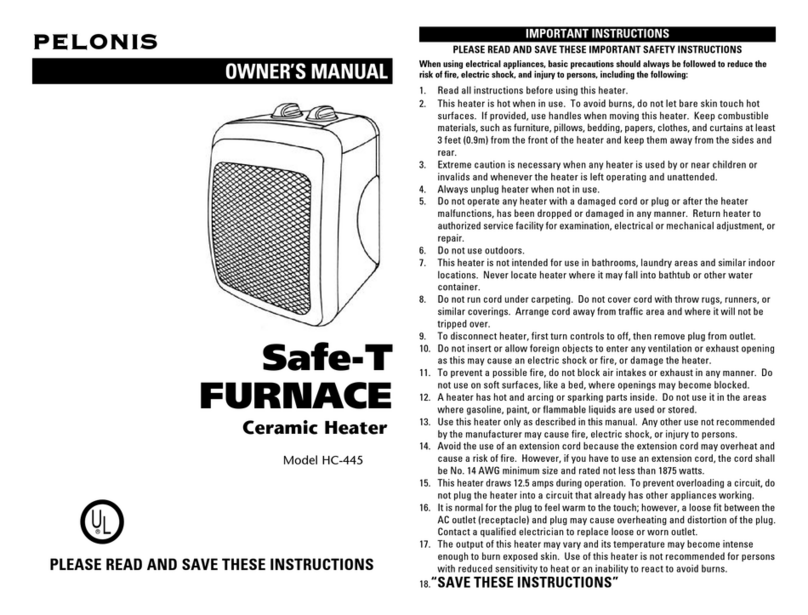 Pelonis Safe-T FURNACE HC-445 User manual