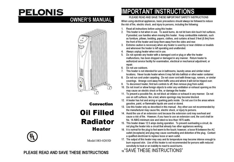 Pelonis HO-0203D owner's manual