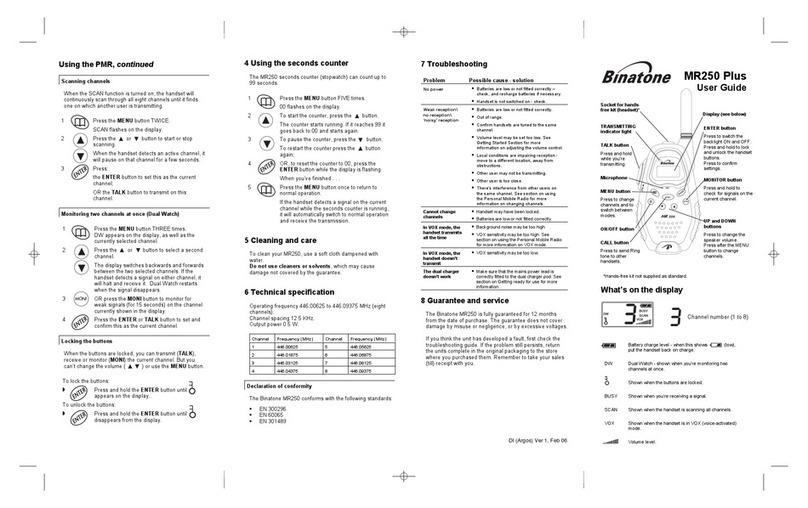 Binatone MR250 Plus user guide