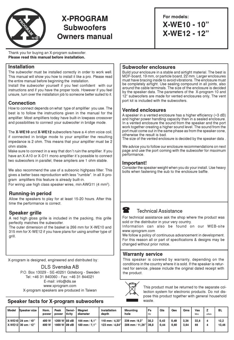 X-PROGRAM X-WE10 owner's manual