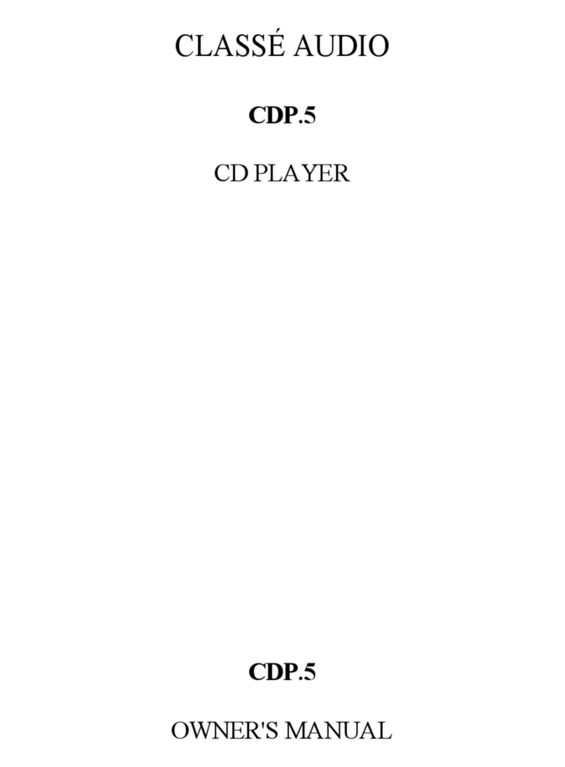 Classe Audio CDP.5 User manual