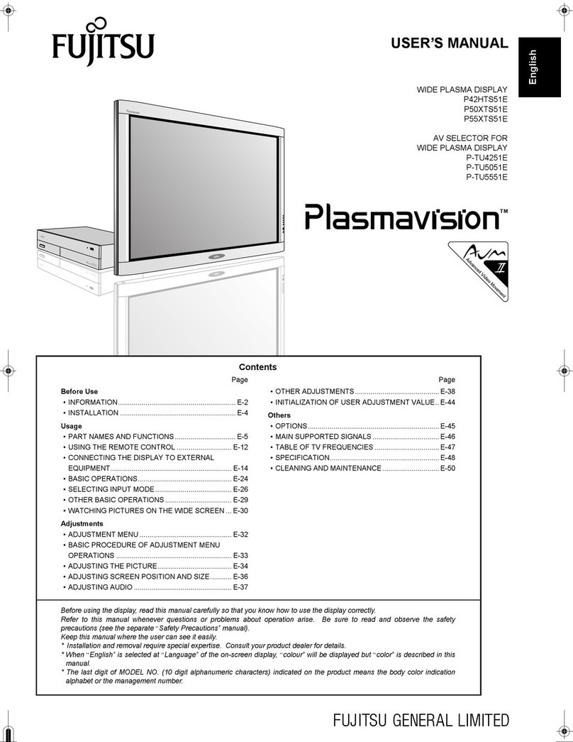 Fujitsu Plasmavision P42HTS51E user manual