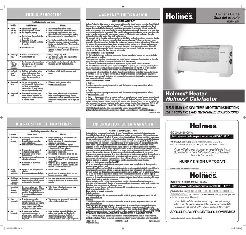 Holmes HLH4422M owner's guide