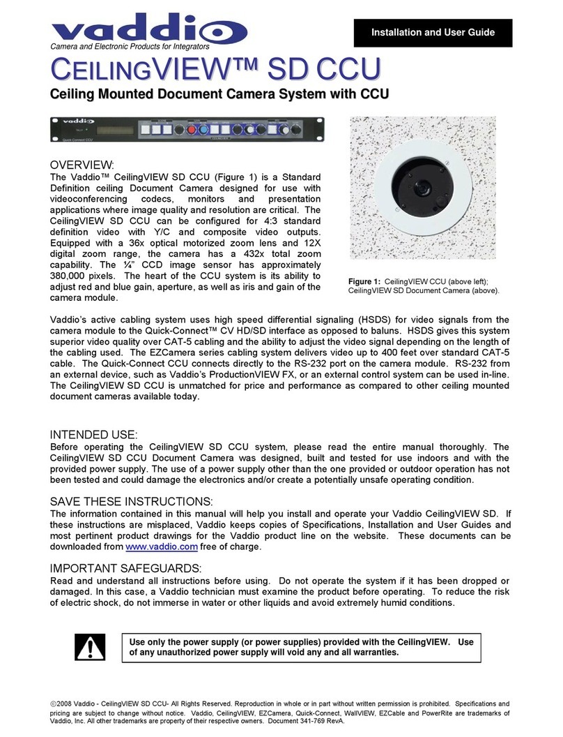 VADDIO CeilingVIEW SD CCU Installation and user guide