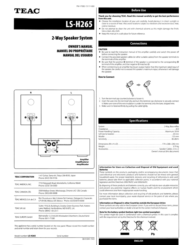 Teac LS-H26S User manual