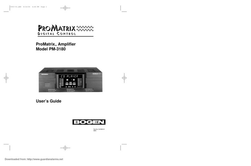 Bogen ProMatrix PM-3180 User manual Bogen ProMatrix PM-3180 User manual