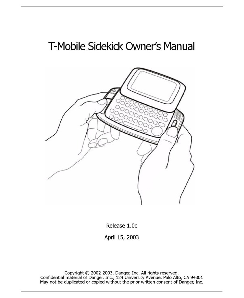 Danger T-Mobile Sidekick User manual