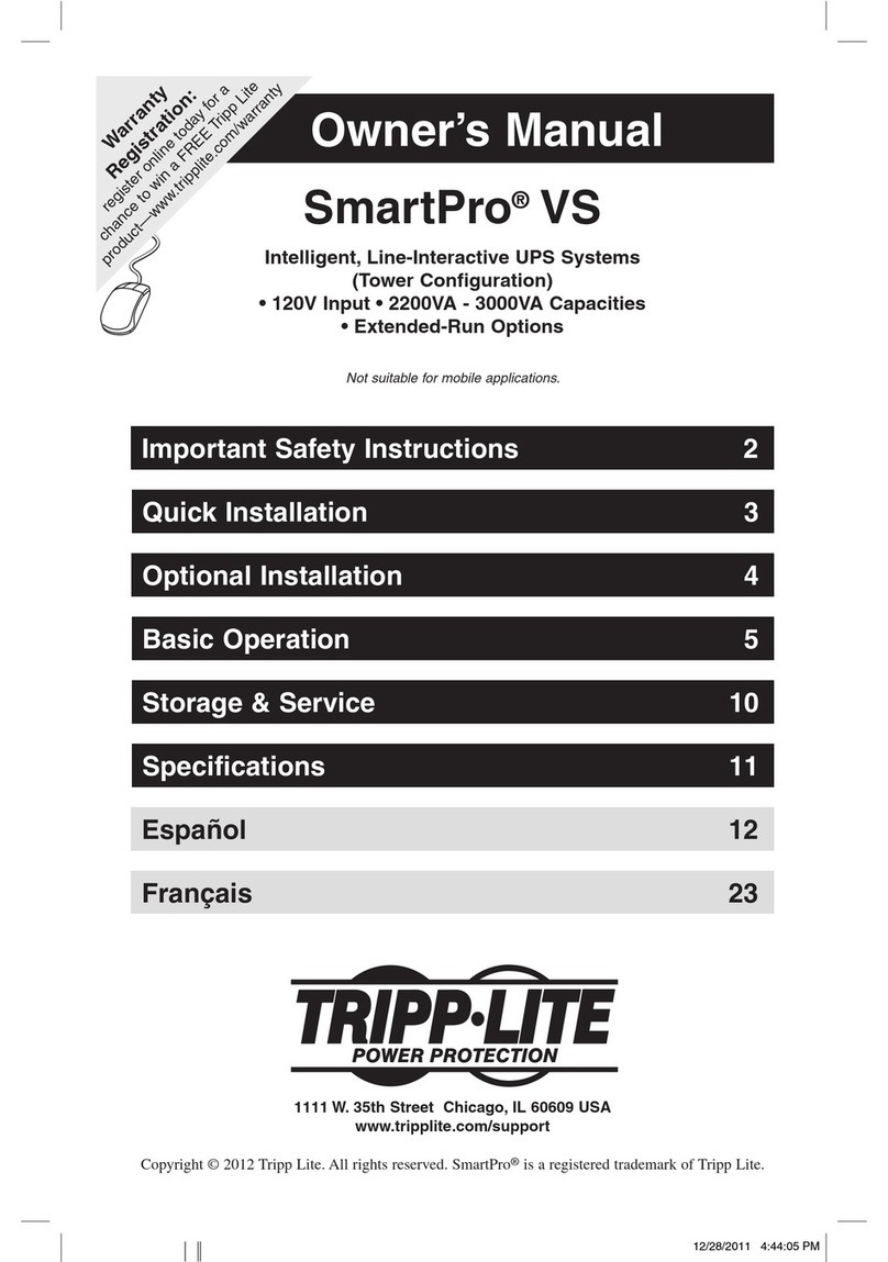 Tripp Lite SmartPro VS User manual