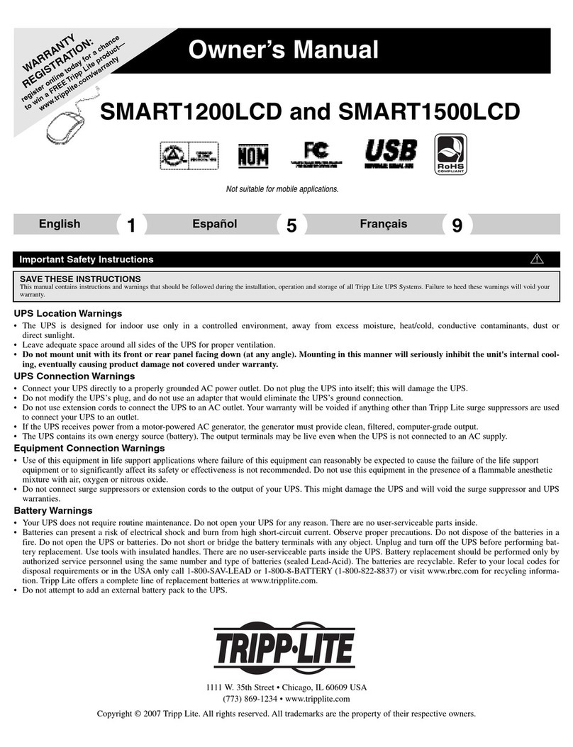 Tripp Lite SMART1200LCD User manual