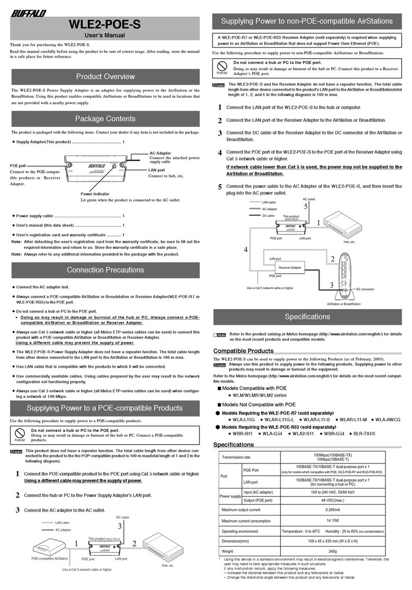 Buffalo WLE2-POE-S user manual