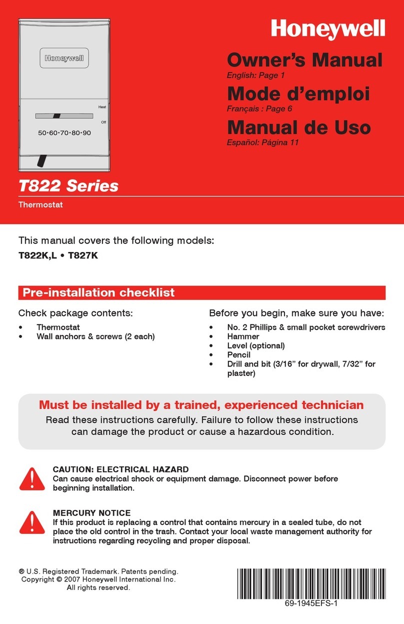 Honeywell T822K User manual Honeywell T822K User manual