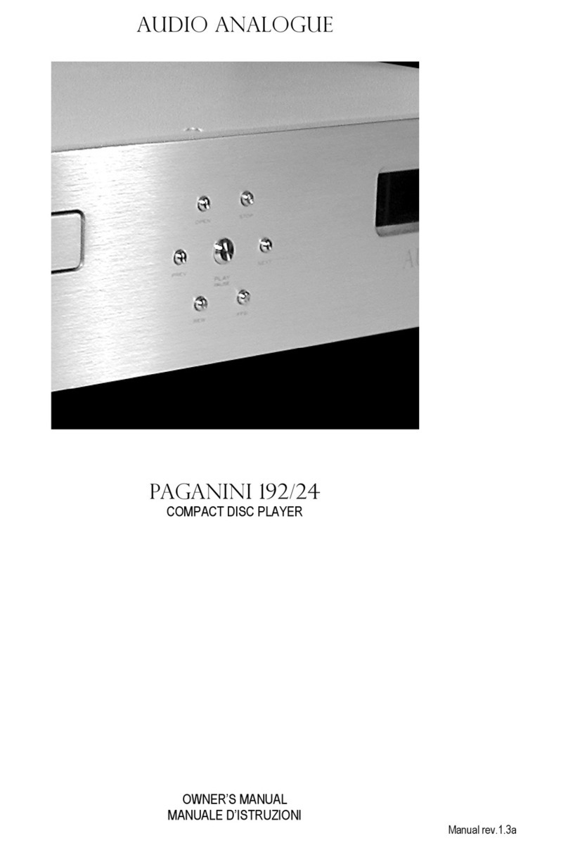 Audio Analogue Paganini 192/24 owner's manual