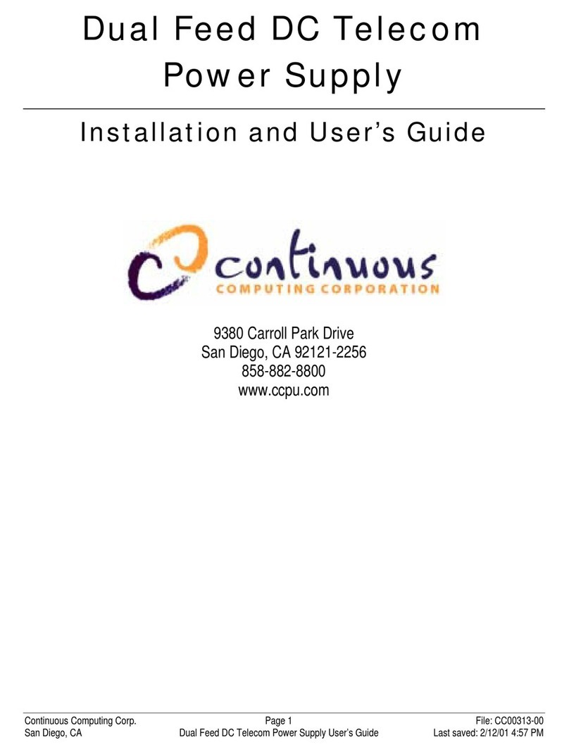 Continuous Dual Feed DC Telecom Installation and user guide