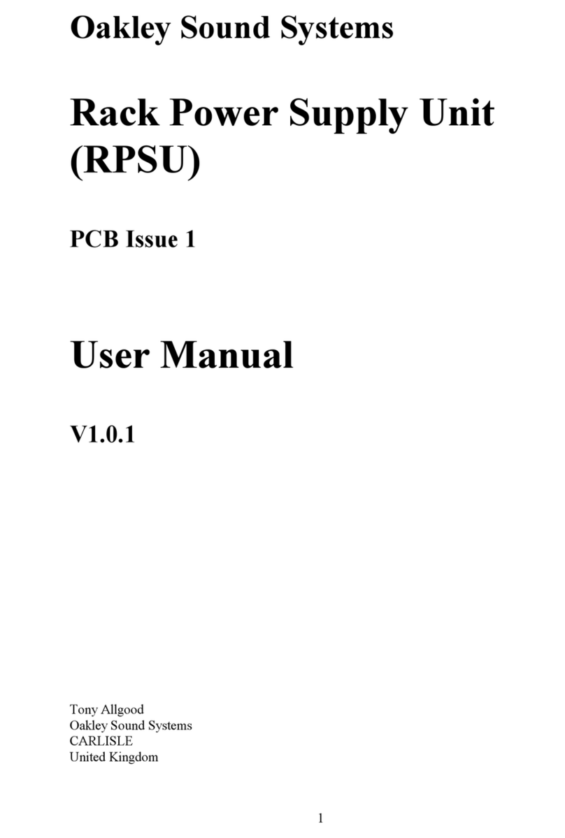 Oakley Sound Rack Power Supply Unit (RPSU) user manual